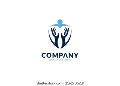People care and protection logo template
