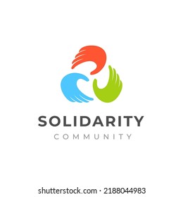 people care and solidarity logo design. Hand care logo