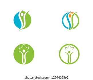 people care success health life logo template icons
