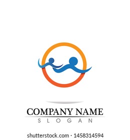 people care success health life logo template icons
