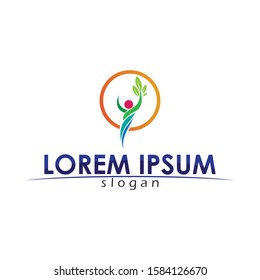 people care success health life logo template icons and community