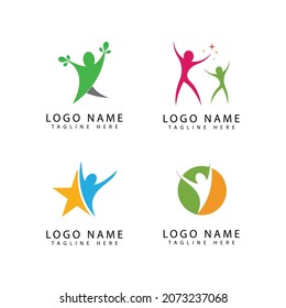 people care success health life logo template icons