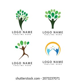 people care success health life logo template icons