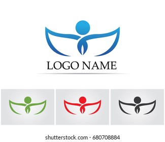 people care success health life logo template icons
