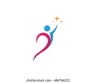 people care success health life logo template icons
