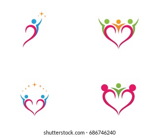people care success health life logo template icons
