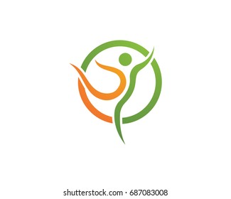 people care success health life logo template icons
