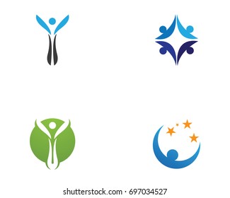 people care success health life logo template icons
