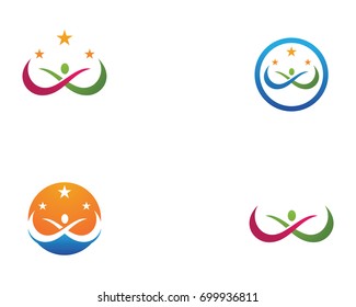 people care success health life logo template icons
