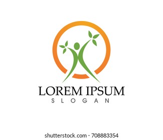 people care success health life logo template icons
