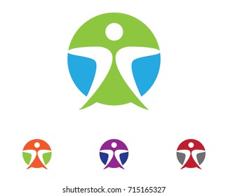 people care success health life logo template icons
