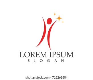 people care success health life logo template icons
