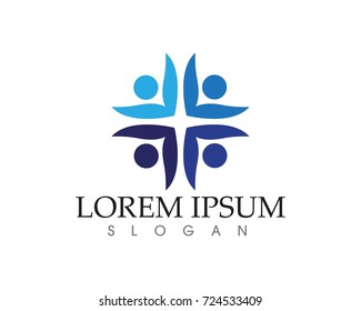 people care success health life logo template icon