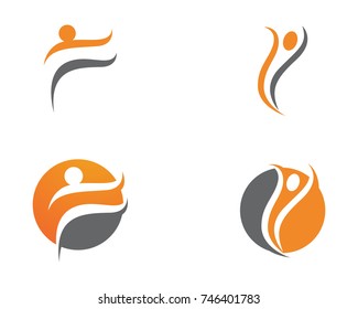 people care success health life logo template icons
