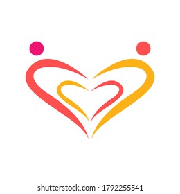 people care vector icon logo design