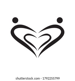 people care vector icon logo design