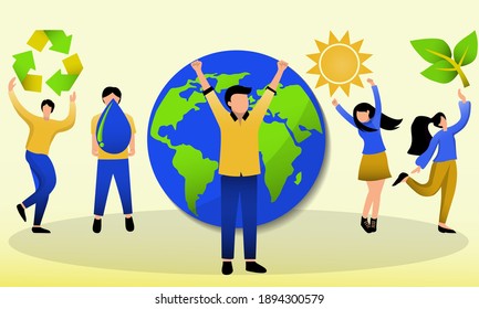 People caring about the world and the environment