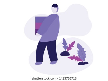 people carry boxes vector illustration