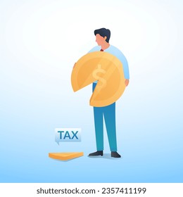 people carry coins that partially fall and say taxes, a metaphor for paying taxes