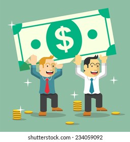 People Carry Money Flat Vector Illustration Stock Vector (Royalty Free ...