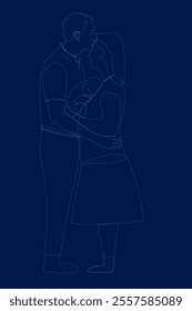 People Carrying Babies outline. Vector illustration