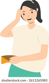 People Carrying Empty Wallet. Vector Illustration with Cartoon Style.