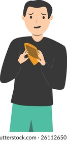 People Carrying Empty Wallet. Vector Illustration with Cartoon Style.