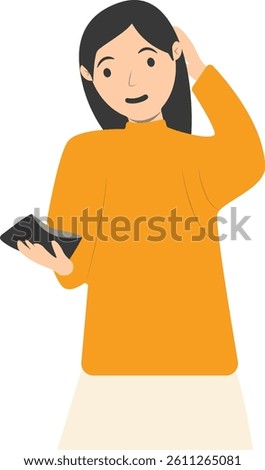 People Carrying Empty Wallet. Vector Illustration with Cartoon Style.