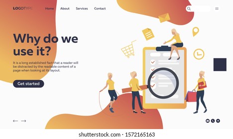 People carrying out cases from to-do list. Time management, multi-task flat vector illustration. Planning concept for banner, website design or landing web page