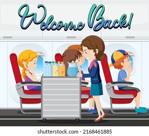People cartoon characters in the airport illustration