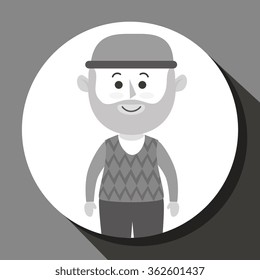 People cartoon gray and white
