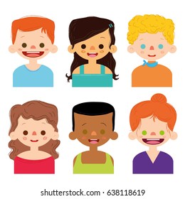 People Cartoon Set Character Vector