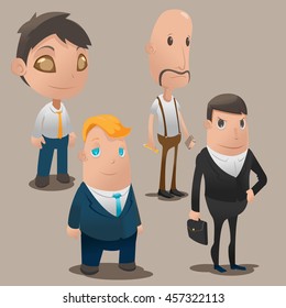 People Cartoon Worker Design Set Vector