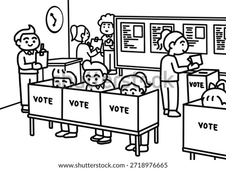 People Casting Their Votes at the Polling Station