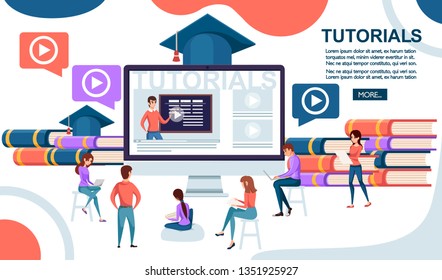 People in casual clothing get knowledge. Cartoon character design. Flat vector illustration on white background. Education concept, design for web site or app. Tutorials.