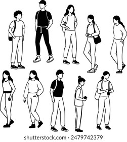 People Casual Daily Life Silhouettes