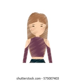 people casual woman cloth icon, vector illustration