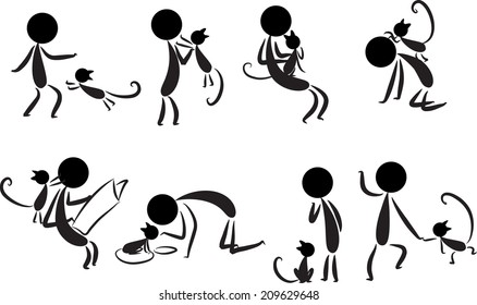 people and cat