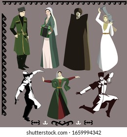 People from the Caucasus with national color