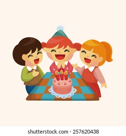 people celebrate the birthday theme elements
