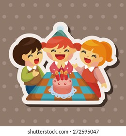 people celebrate the birthday theme elements