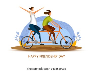 People celebrating Happy Friendship Day bonding of togetherness between friends .Vector illustration