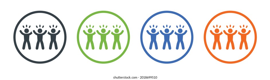 People celebrating icon isolated on white background.
