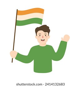 people celebrating republic day waving indian flag