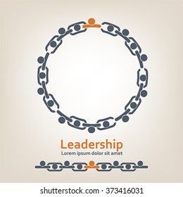 People In Chain. Leadership, Vector
