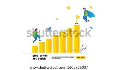 people up chairs for succes. people growing up step