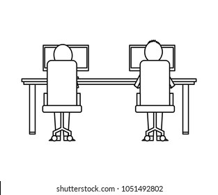 Back View Of Man Sitting On Chair Stock Vectors, Images & Vector Art