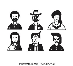 ilustración vectorial de avatares de caracteres de personas