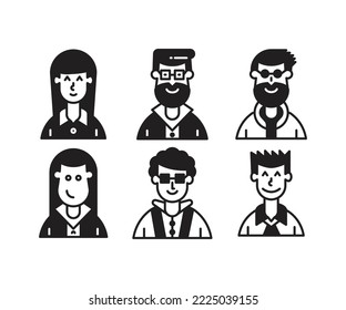 ilustración vectorial de avatares de caracteres de personas