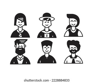 people character avatars vector illustration